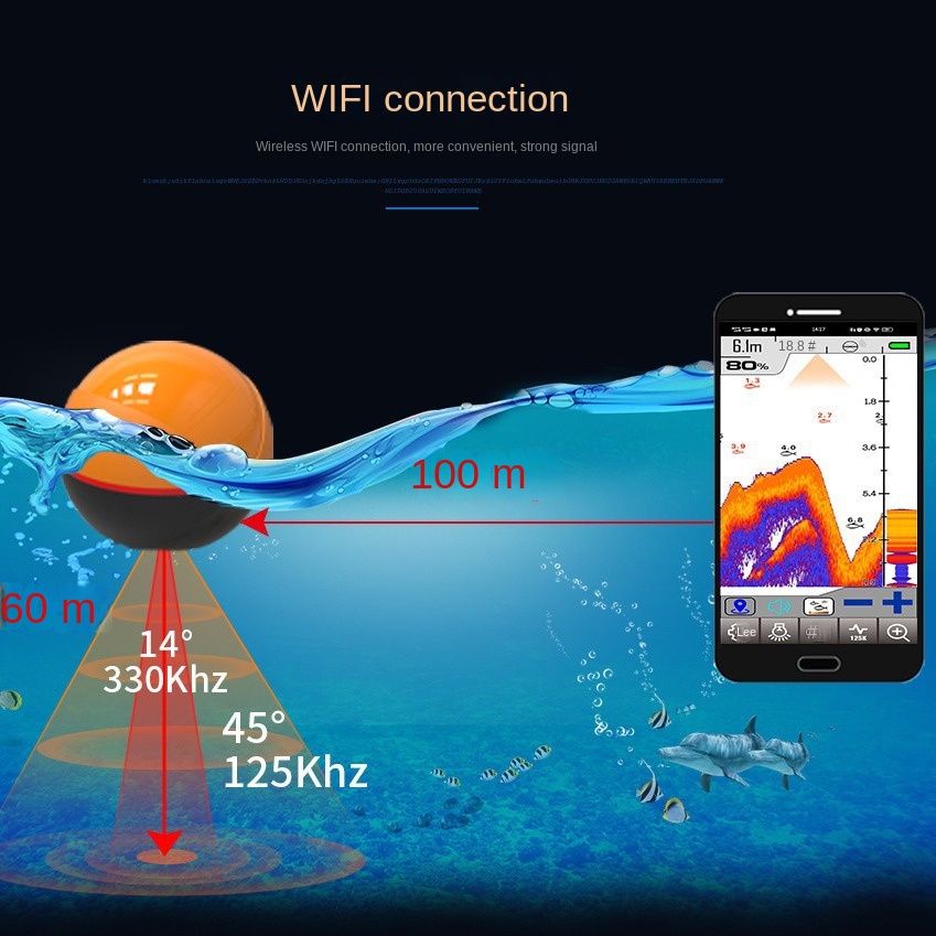 new Dual-Frequency Smart WiFi  - đánh giá và giá Fish Finder Battery