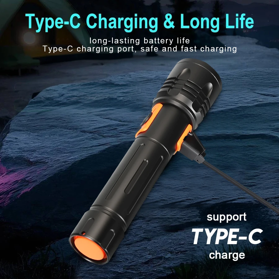 High Power LED Flashlight USB  - đánh giá và giá Fishing Light