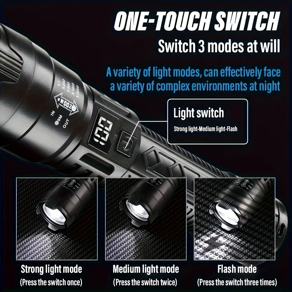 Tactical LED Flashlight 2000LM - đánh giá và giá Fishing Light