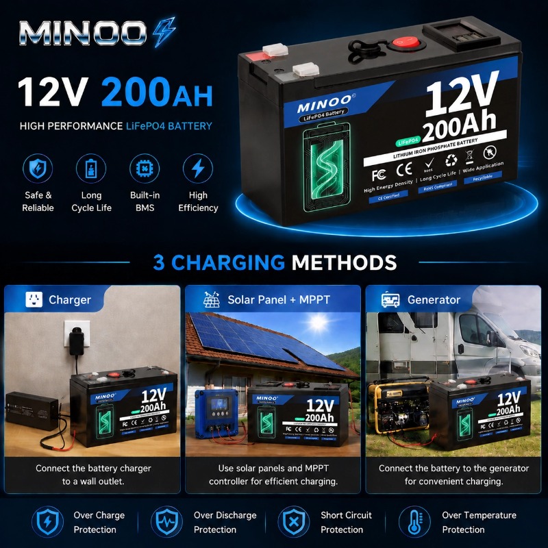 12V 200Ah LiFePO4 Battery Deep - đánh giá và giá Fish Finder Charger
